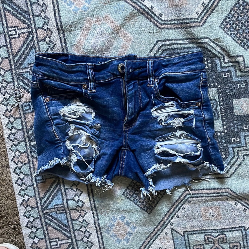 American Eagle midi jean shorts